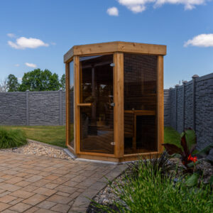 5 sided trinity sauna from leisureccraft
