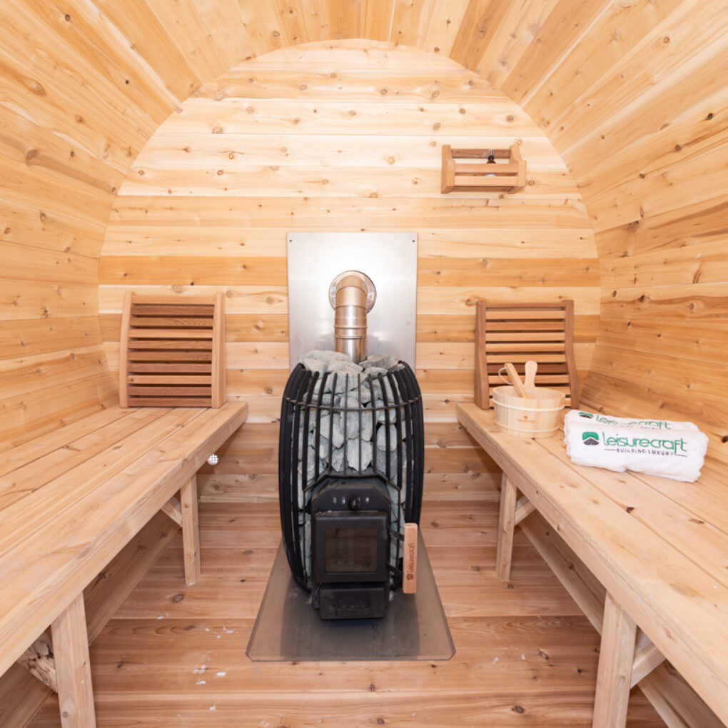 Leisurecraft CT Elation Barrel Sauna interior