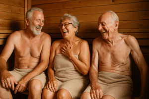 seniors using a sauna