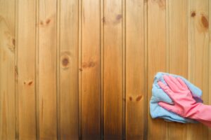 cleaning a sauna